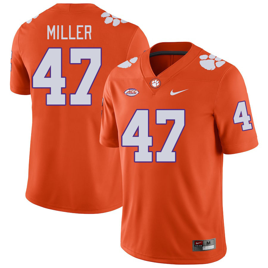 Men's Clemson Tigers Boston Miller #47 College Orange NCAA Authentic Football Stitched Jersey 23GT30UI